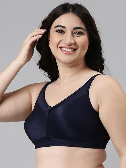 Enamor Women's Everyday Fashion Bra – Full Support, Non-Padded, Wirefree, Full Coverage, Mesh Panels, Super Lift & Jiggle Control
